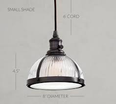 Custom Industrial Ribbed Glass Cord Pendant Pottery Barn