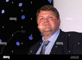 Swedish politician and MEP Peter Lundgren (Kent Peter Lundgren), speaks at  a public meeting, as part of the Brexit Bus Tour camp Stock Photo