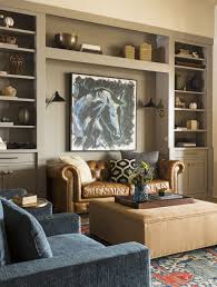 Home Library Bookcase Around A Sofa Leather Chesterfield Sofa Sand Color Cabinets Deep B Living Room Furniture Layout Furniture Layout Living Room Sofa