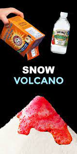 Use a spoon to mix the baking soda slurry until it is all a liquid. Snow Volcano Experiment