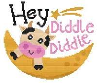 If you are looking for a perfect housewarming gift to create for a loved one, a cross stitch work of art is. A Nursery Rhyme Hey Diddle Diddle