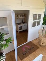 Cubby Hack Reno Design Inspo Wooden Ground Level Cubby House In 2020 Cubby Houses Wooden Cubby Cubbies