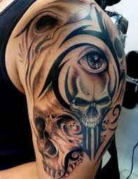 101 Best Skull Tattoos For Men Cool Designs Ideas 2019 Guide Tribal Tattoos Tribal Tattoos For Men Skull Sleeve Tattoos