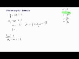 Turning a recursively defined sequence into an explicit formula. Arithmetic Sequences Explicit Formulas Example Notes Youtube
