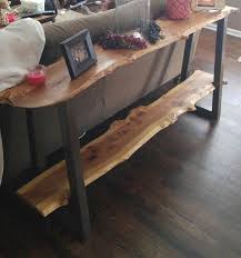 Live Edge Sofa Table The Double Decker Etsy Live Edge Furniture Sofa Table Decor Entry Tables