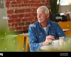 Image of relaxed senior enjoying a cup of coffee