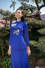 AD247 Áo dài thêu hoa và đôi chim – CEILIO