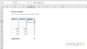 How To Use The Excel Delta Function Exceljet