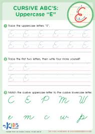This spanish alphabet poster shows the basic strokes and uppercase and lowercase spanish alphabet letters to help students learn cursive writing. Cursive Abcs Uppercase E