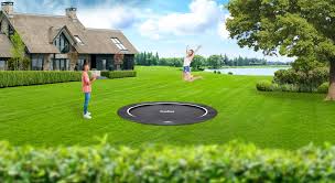 Stellen sie das trampolin an der wartungsfreundlichsten stelle auf Salta Royal Baseground Perfekt Integriert Im Garten