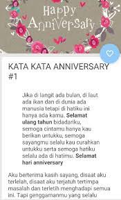 Jul 21, 2019 · kami berharap postingan tema acara halal bihalal diatas bisa berguna buat kalian. Kata Kata Ucapan Happy Anniversary Lengkap For Android Apk Download