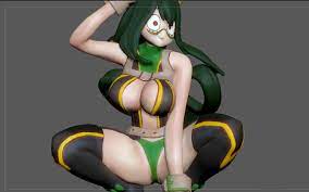 3D file TSUYU ASUI SEXY VERSION MY HERO ACADEMIA STATUE CHARACTER ANIME  GIRL 3d print・3D print object to download・Cults