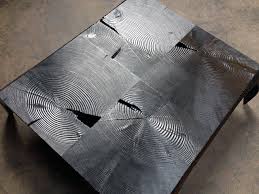 Stefan Bishop Burnt Wood Finish Shou Sugi Ban Wood Table