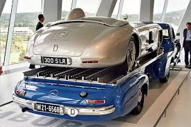 Visiting The Mercedes Benz Museum 1955 Mercedes Benz High Speed Racing Car Transporter With Mb 300 Slr Mercedes Benz Cars Benz Mercedes