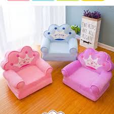 Kid Cartoon Foldable Sofa Baby Folding Crown Seats Chair Lie Infant With Filling Portable Children Soft Plush Seat Sofa Bed For Kids Soft Sofa Kids Furniture