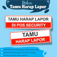 Maybe you would like to learn more about one of these? Stiker Tamu Wajib Lapor Ada 2 Pilihan Shopee Indonesia