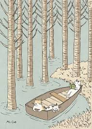浮世貓繪 貓咪消暑去 林深不知處 貓小姐的光陰筆記 猫のイラスト 猫 絵 キュートなアート