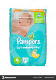 Bobruisk Belarus March 18 2019 Packaging Of Baby Diapers Pampers On A White Background Isolate Stock Editorial Photo C Genrix20061 Mail Ru 257473266