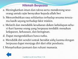 Siapa saja yang berbuka (tidak berpuasa) sehari saja di bulan ramadhan tanpa ada rukhshah (keringanan atau alasan yang dibolehkannya tidak berpuasa), maka itu tidak cukup diganti dengan puasa satu tahun. Hikmah Puasa Di Bulan Ramadhan