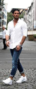 How To Rock The White Shirt Look Mens Casual Outfits Mens Street Style Casual Street Style