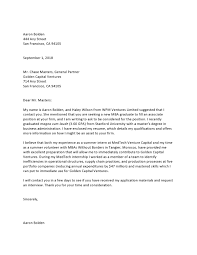 Venture Capital Entry Level Referral Cover Letter Cover Letter Samples Templates Vault Com