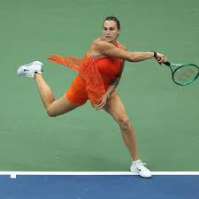 Aryna Sabalenka competing against Linda Nosková in the 2026 US Open quarterfinals