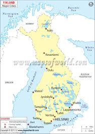 Finland is a country located in northern europe to the east of sweden, south of norway, and west of russia. Cities In Finland Finland Cities Map