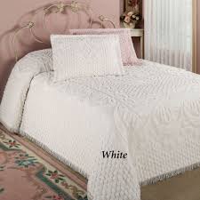Comforter sets, quilts & bedspreads, duvet cover sets Kingston Beige Or White Lightweight Chenille Bedspreads