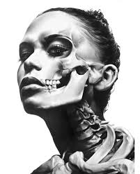 Black And White Womans Face Tattoo Design Pin By Nefarious On Skull Portrait Woman Face Black And Grey Tattoos