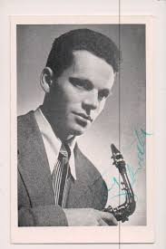 Autographed Postcard Johnny Dankworth jazz composer, saxophonist,  clarinetist