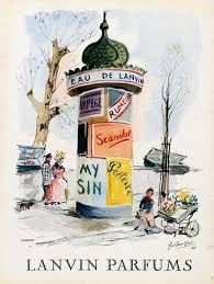 Lanvin Perfumes 1949 Colonne Morris Guillaume Gillet Hprints Com Art Deco Paintings Vintage Posters Vintage Illustration Art