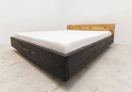 Woodboom Bed Suspended Black Glazed Oak Headboard Oak Headboard Bed Living Room Loft