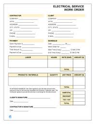 Fillable work order request form. Https Invoicemaker Com Work Order Contractor Electrical Service