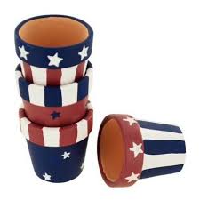 4 Pc Americana Terra Cotta Napkin Rings Set Walmart Com In 2020 Terra Cotta Pot Crafts Painted Clay Pots Decorated Flower Pots