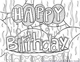 The happy birthday coloring page. Birthday Coloring Pages Doodle Art Alley