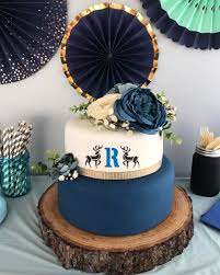 Trendy Rustic Baby Shower Cake With Deer Baby Shower Cakes For Boys Deer Baby Shower Cake Rustic Baby Shower Cake