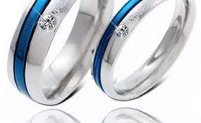 316l Titanium Steel Blue Couple Promise Ring Couple Wedding Rings Couples Gift Ideas Rhines Promise Ring Set Promise Rings For Couples Couple Wedding Rings