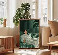 Amazon.com: Woman Lying on Couch Wall Art Abstract Women ...