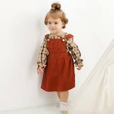 Amazon.com: YOUNGER TREE Toddler Baby Girl Fall Outfit Long Sleeve Plaid  T-Shirt and Strap Dress Overall with One Pocket Clothes Sets(B2-Brown,6-12  Months): Clothing, Shoes & Jewelry