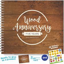And to celebrate, the traditional gift theme is, of course, wood. Amazon Com 5th Anniversary Gifts For Couples By Year Five Year Booklet With Matching Card For Wood Anniversary Fifth Anniversary Memory Journal Unique 5 Year Wedding Gift For Husband Or Wife