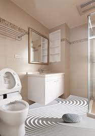 Sticker Sol Trompe L Oeil Salle De Bain Tapis Pvc 3d Le Caillou Sur Sable Blanc Atelier Wybo