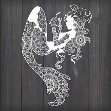 Download Mermaid With Fork Mandala Recommended For Projects 10 Inches Mermaid Svg Mandala Mandala Svg