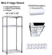 In addition to this, the portable unit comes with both standard home and car power cables for ultimate portability. Mini Fridge Stand Storage Cabinet 3 Shelves Microwave Cart Stand Chrome Shelving Unit College Dorm Office Break Room Small Apartment Kitchen Shelves Refrigerator Base Man Cave Decor Furniture Buy Online At Best
