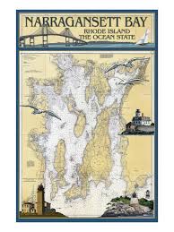 Narragansett Bay Rhode Island Nautical Chart Art Print By Lantern Press Art Com