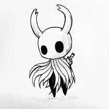 Cute drawing ideas are among the things we can draw when we are bored. The Protagonist Of Hollow Knight Hollowknight Teamcherry Metroidvania Videogame Art Pencil Fantasy Hollow Art Creepy Drawings Cute Drawings