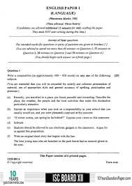 Isc 2020 English Language Question Paper For Class 12