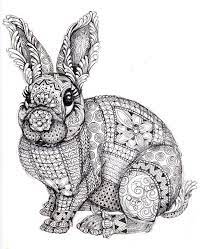Dia de los muertos coloring pages. Zentangle Rabbit Coloring Page Printable Zentangle Animals Zentangle Art Coloring Books