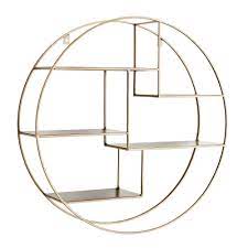 Each floating shelf is 5 inches deep. Circle Shelf Brass Metal Wall Shelves Barker Stonehouse