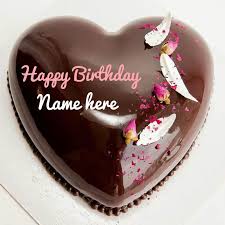 Molten Chocolate Heart Birthday Cake With Name For Love Happy Birthday Cake Pictures Happy Birthday Cake Images Heart Birthday Cake