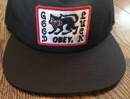 New Nwt Obey Good Luck Black Cat Snapback Baseball Cap Hat One Size Adjustable Obey Baseballcap Caps Hats Black Cat Baseball Cap